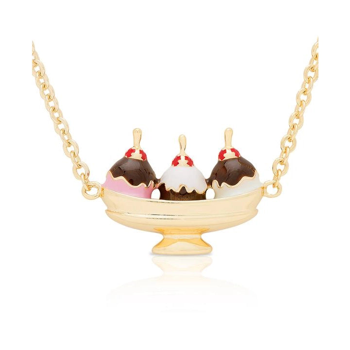 Lily Nily Ice Cream Sundae Necklace Lace Dress with Belt