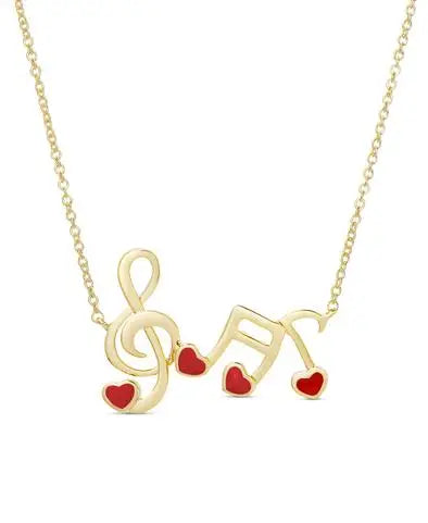 Lily Nily Musical Note Necklace Lace Dress Accent