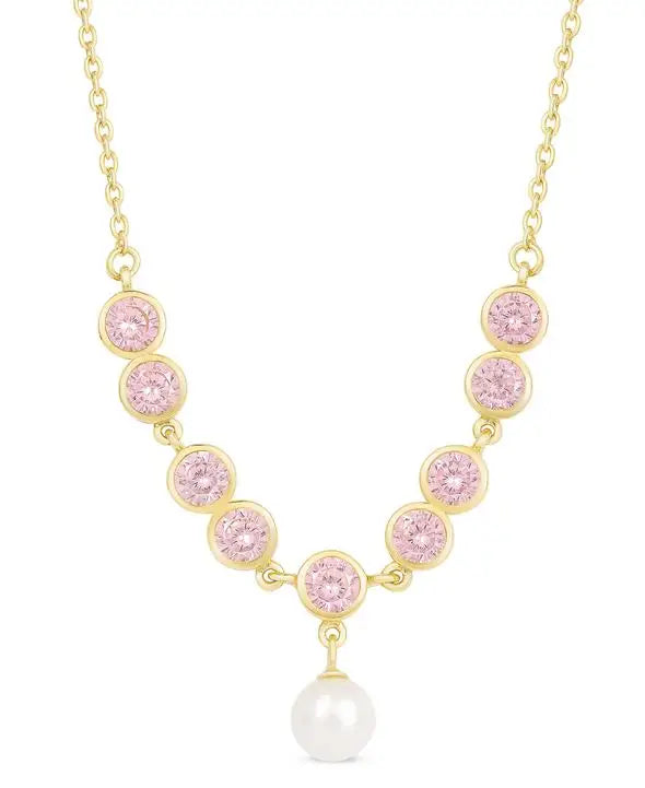 Lily Nily Pink CZ Necklace Lace Dress Lookbook