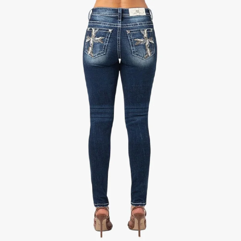 Miss Me Natures Cross Mid Rise Skinny Jean Blue