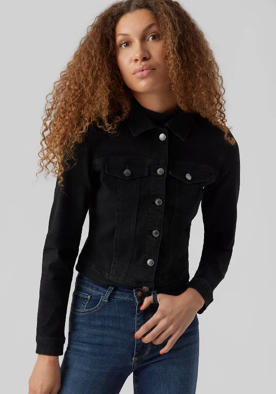 Vero Moda Luna Denim Jacket, Black Women's softshell jackets