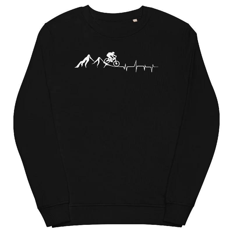 Berge - Herzschlag - Mountainbiking - (M) - Unisex Premium Organic Sweatshirt Women’s Hoodie Pullover