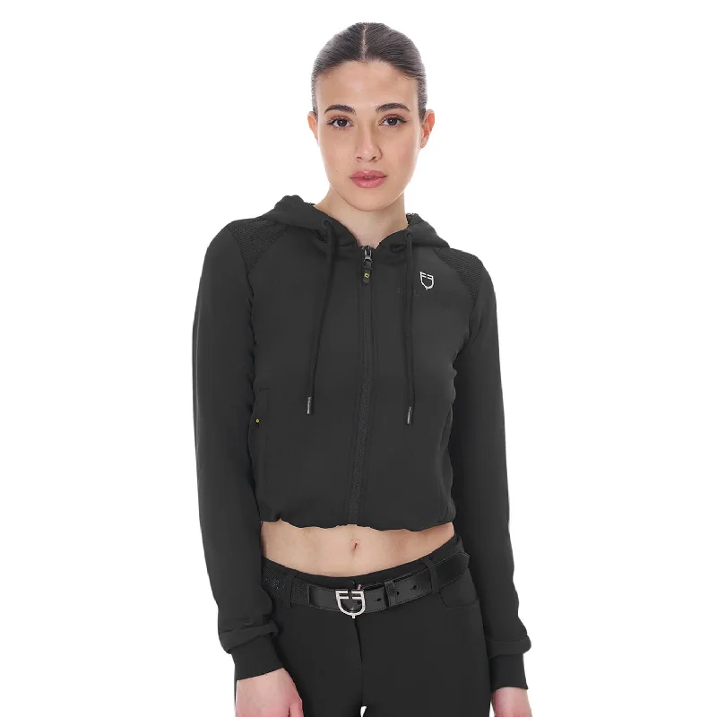 Women's cropped hoodie - Black Simple Hoodies for Women