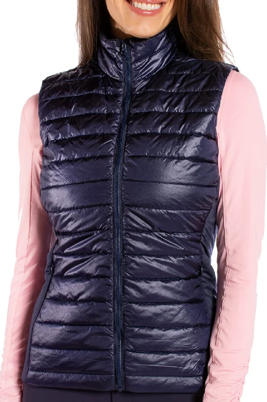 Navy City Girl Vest Women's winter puffer jackets