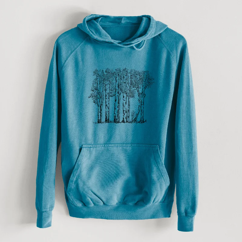 Quaking Aspens - Populus tremuloides  - Mid-Weight Unisex Vintage 100% Cotton Hoodie Soft Sweatshirts with Logo