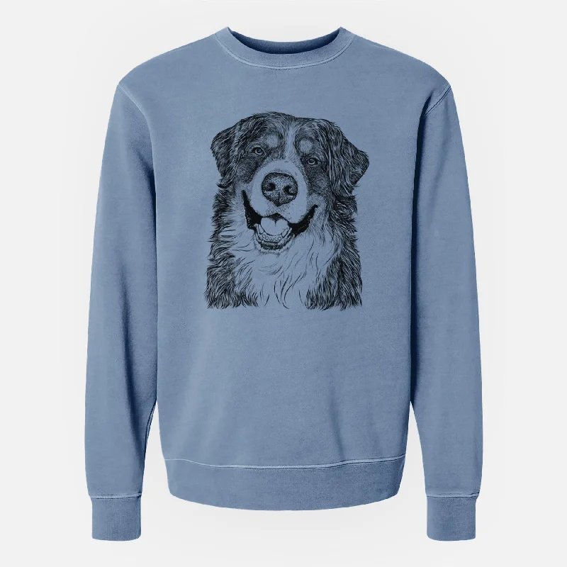 Bare Eiger the Bernese Mountain Dog - Unisex Pigment Dyed Crew Sweatshirt Soft Sweatshirts for Women