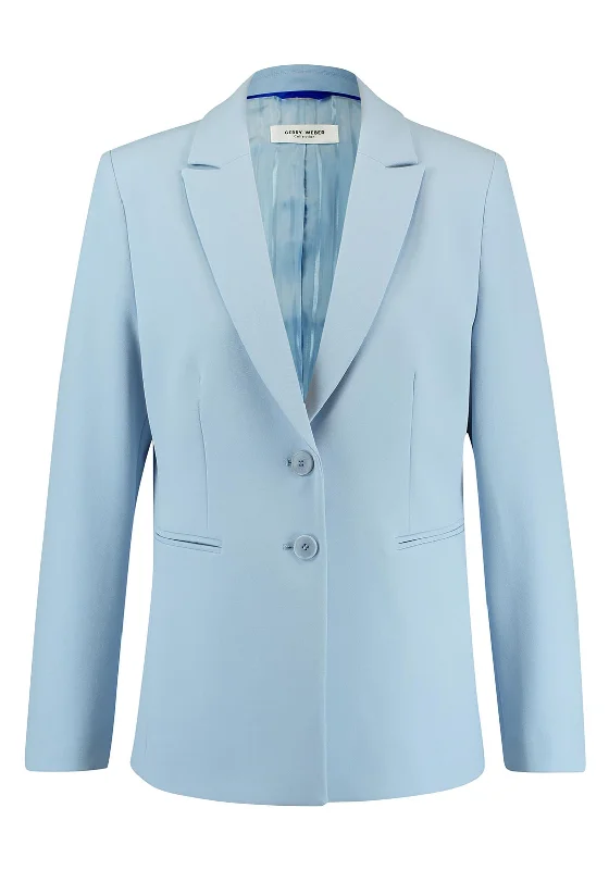 Gerry Weber Single Breasted Blazer Jacket, Dusty Blue Women's packable jackets