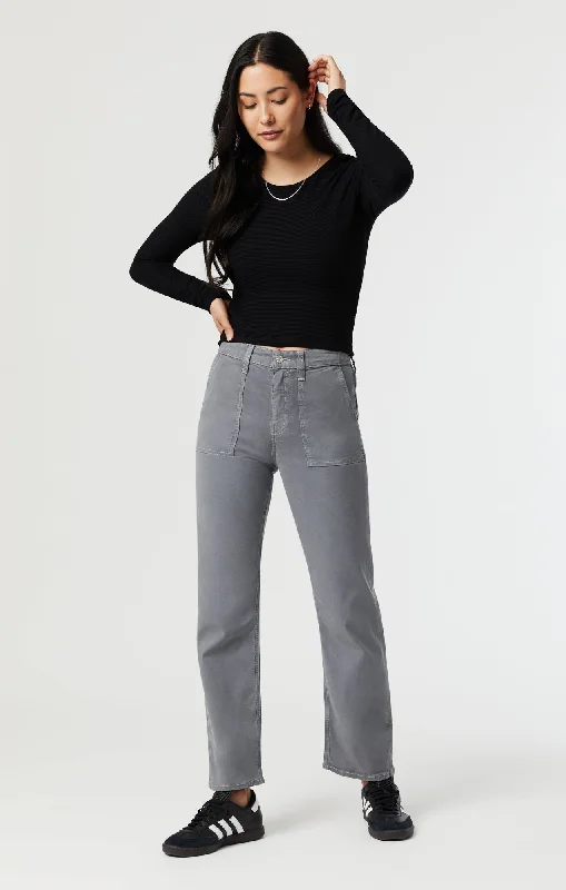 SHELIA FRONT POCKET STRAIGHT IN QUIET SHADE LUXE TWILL