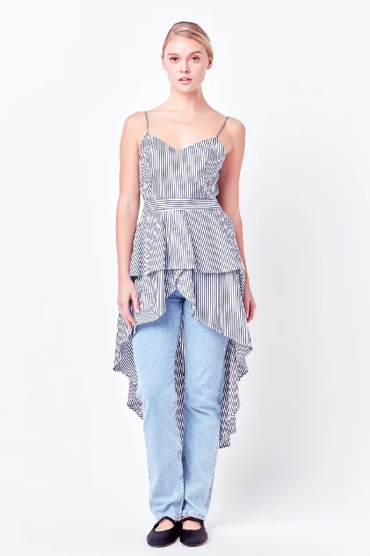 Poplin High-Low Top