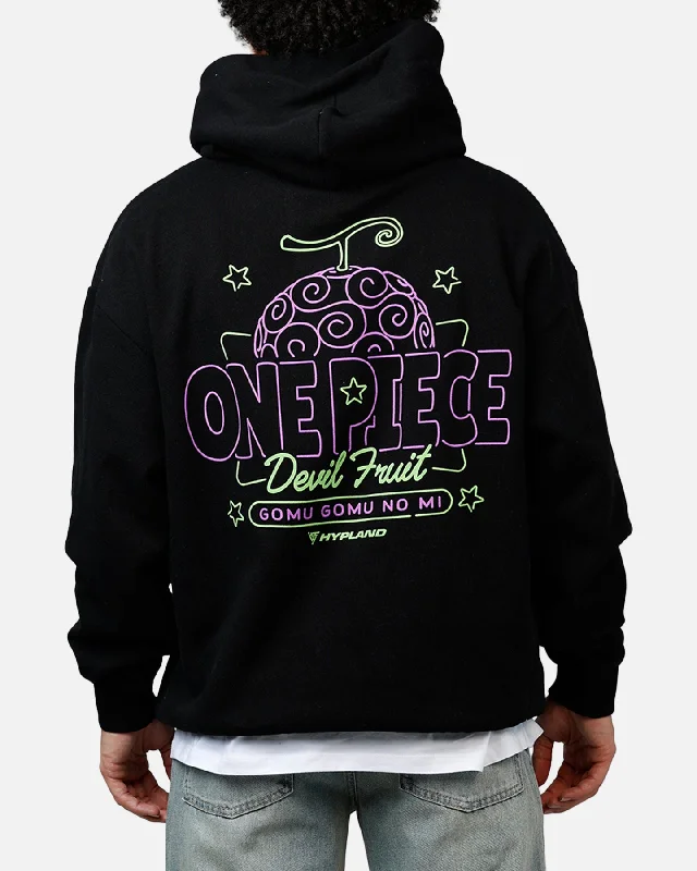 Hypland X One Piece Neon Gomu Hoodie Black