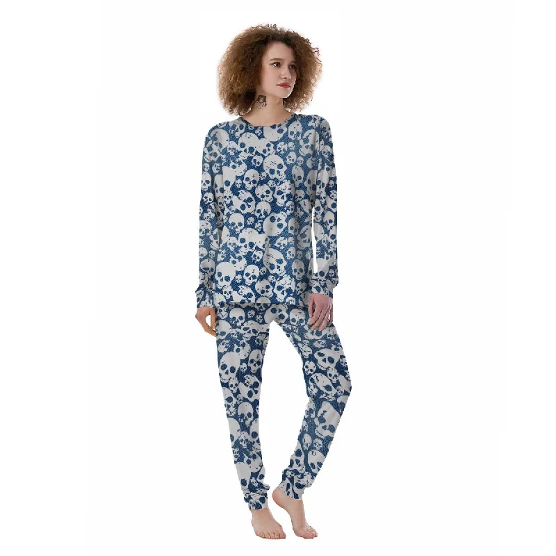 Denim Jeans Skull Print Pattern Women's Pajamas Best pajama sets for relaxing weekends