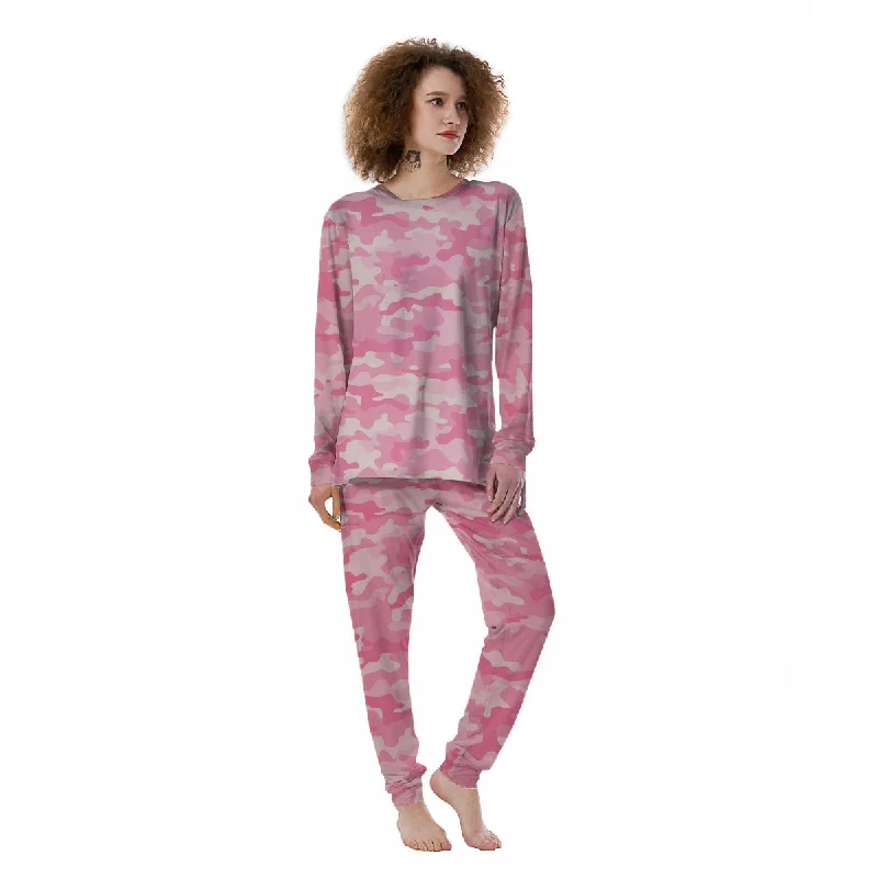 Digital Camo Pink Print Pattern Women's Pajamas Best-value pajama sets