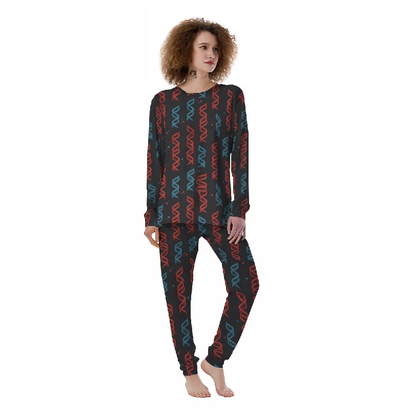 DNA Blue And Red Print Pattern Women's Pajamas Calvin Klein pajama sets