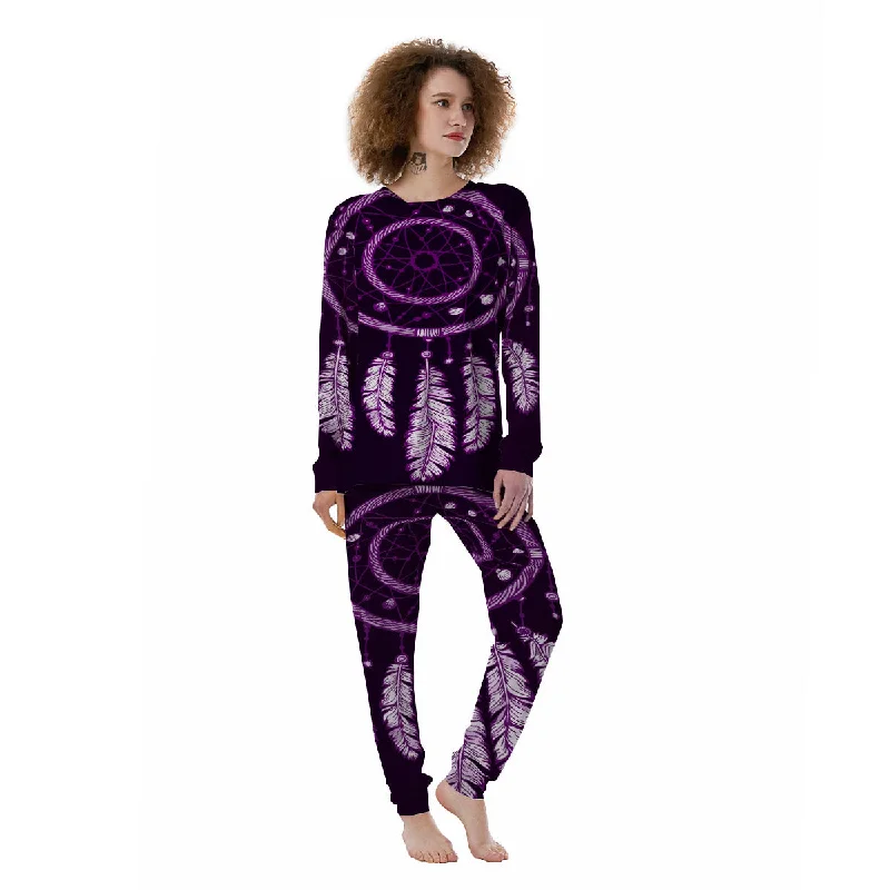 Dream Catcher Purple Indian Print Women's Pajamas Spring pajama sets