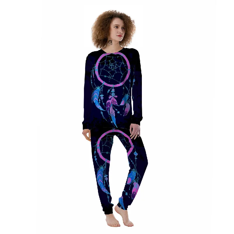 Dream Catcher Purple Native Print Women's Pajamas Polyester pajama sets