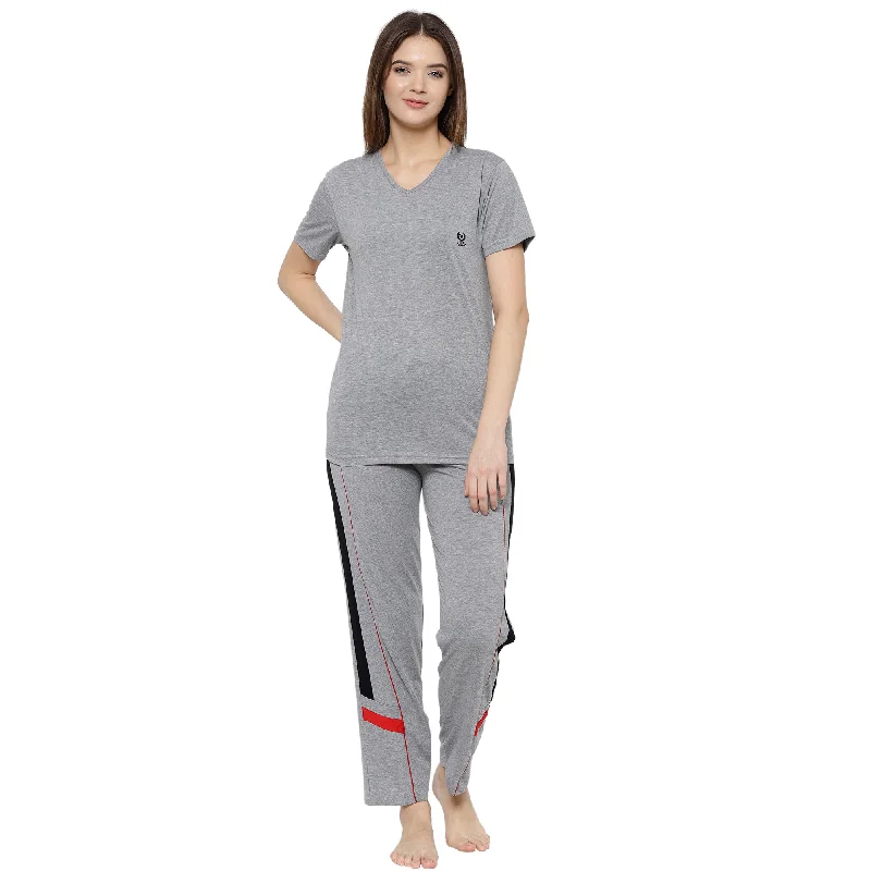 Vimal Jonney Grey Women's Night Suit Two-piece pajama sets