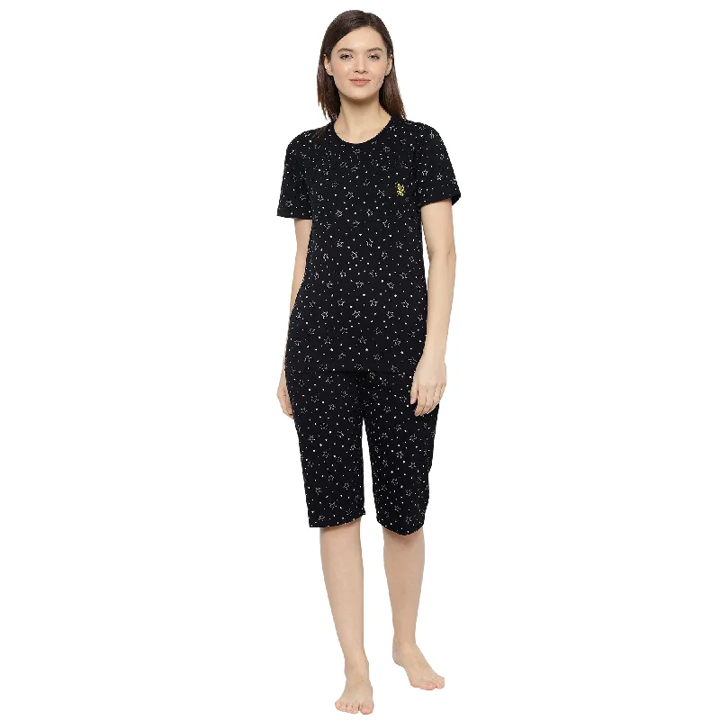 Vimal Jonney Black Women's Night Suit Summer pajama sets