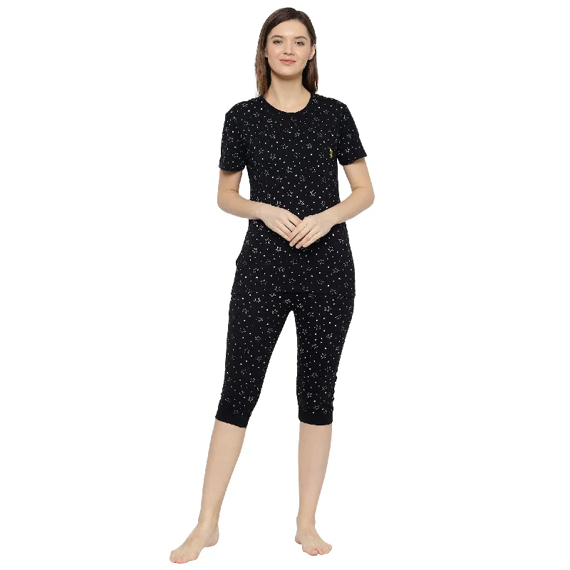 Vimal Jonney Black Women's Night Suit Linen pajama sets