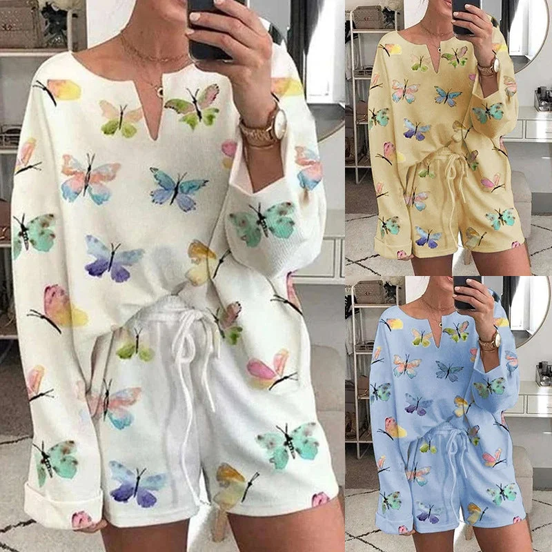 Women Casual Printed Pajamas And Home Wear Suits Pajama sets under $50