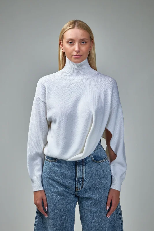 Asymmetrical Knit Jumper UV protection sweaters