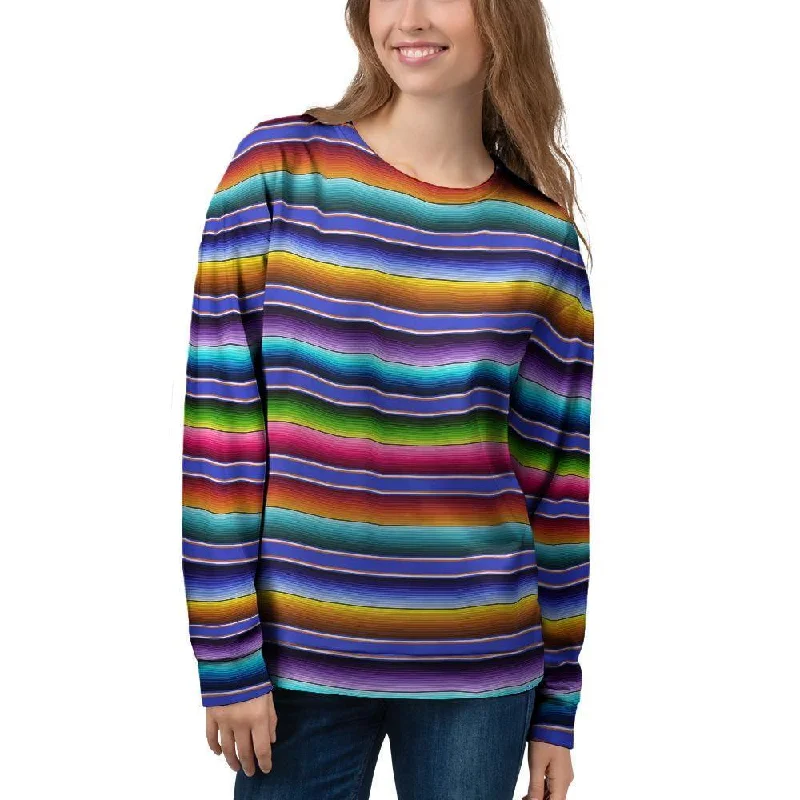 Baja Serape Mexican Women's Sweatshirt Acrylic sweaters