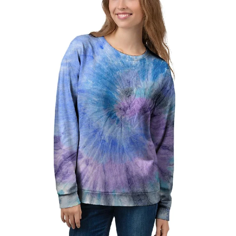 Black And Blue Tie Dye Women's Sweatshirt Best sweaters for fall