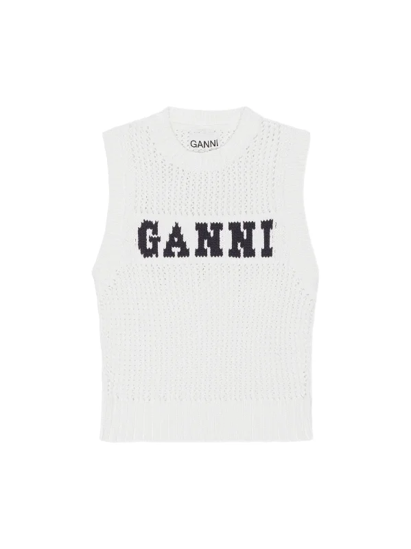 Ganni Cotton Rope Vest Men's wool sweaters discount