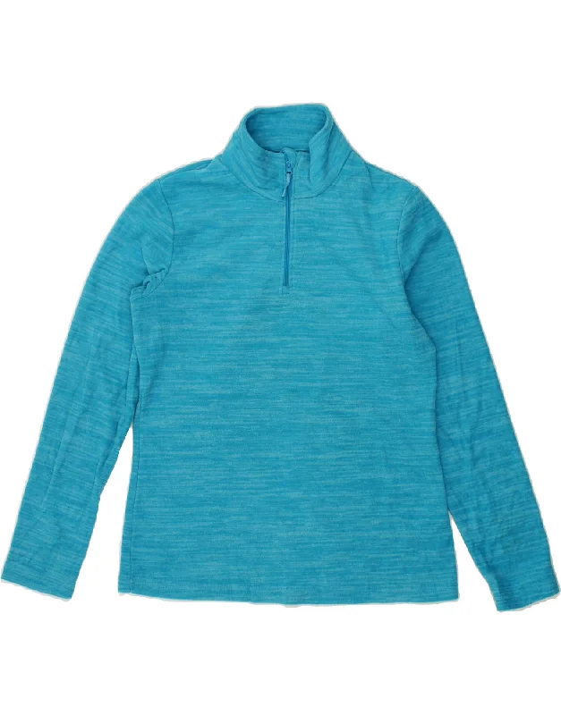 MOUNTAIN WAREHOUSE Womens Zip Neck Fleece Jumper UK 12 Medium  Blue Spring sweaters