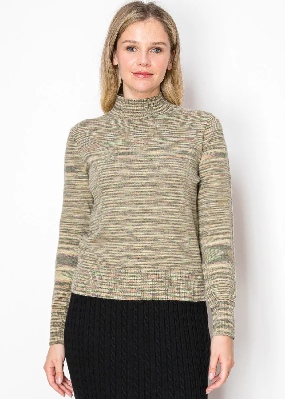 Olive Striped Mock Turtleneck Sweater Best sweaters for work