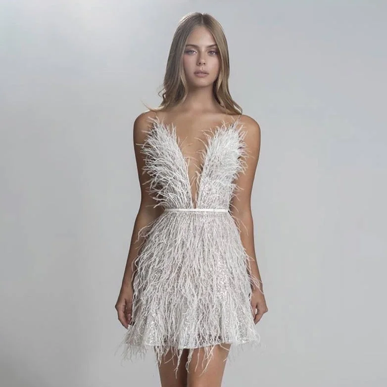 Veronica Feather Mini Dress Must-have mini dresses for this season