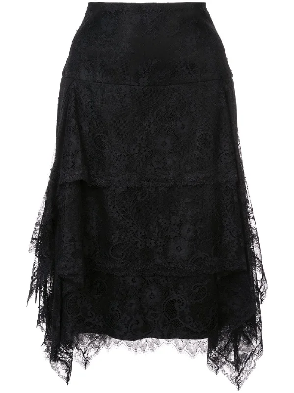 lace ruffle skirt Satin unclassified skirts