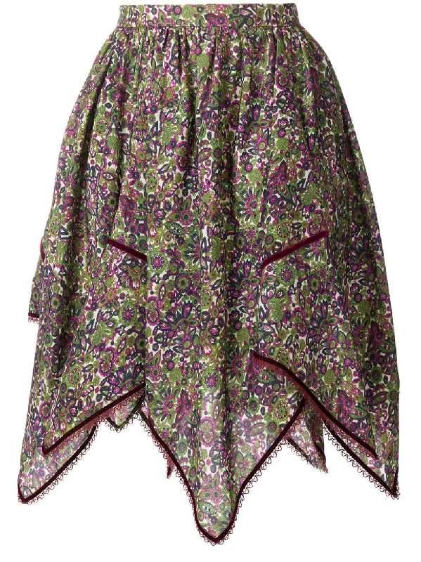 floral print handkerchief skirt Earthy tone unclassified skirts