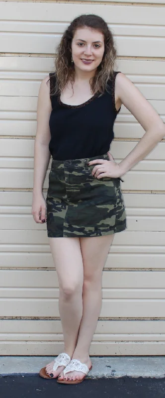 At Ease Camo Skirt, Green Popular unclassified skirts