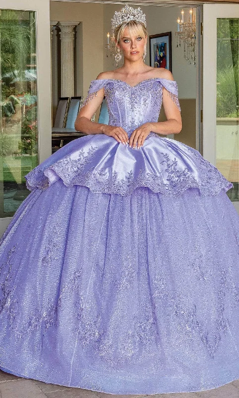 Dancing Queen 1679 - Off Shoulder Corset Quinceanera Ballgown Knitted party dresses