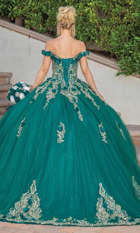 Dancing Queen 1739 - 3D Floral Quinceanera Ballgown Boohoo party dresses