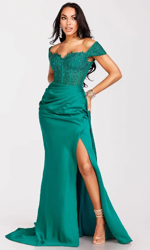 Terani Couture 231P0061 - Off-Shoulder Corset Bodice Prom Gown Trendy party dresses under $50