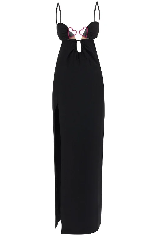 Long Dress With Heart Detail  - Black Bodycon maxi dresses