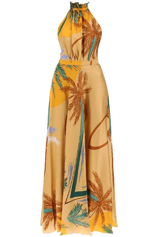 Giovanna Silk Satin Maxi Dress  - Orange Sleeveless maxi dresses