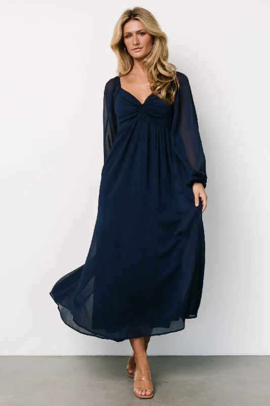 Dione Midi Dress | Navy Office midi dresses