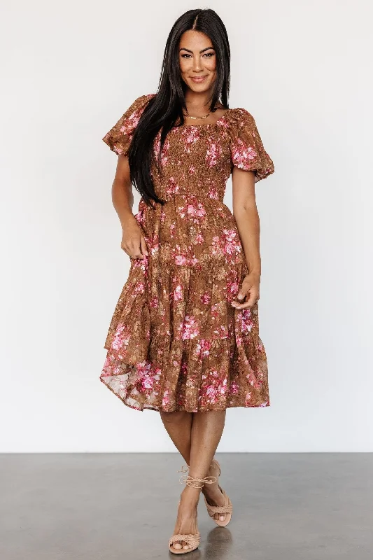 Lizzy Midi Dress | Copper + Pink Date night midi dresses