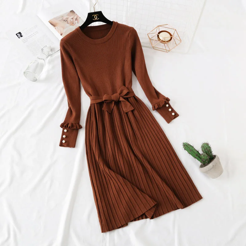 New celebrity style long sleeve knitted dress  4734 Hot new arrivals in maxi dresses