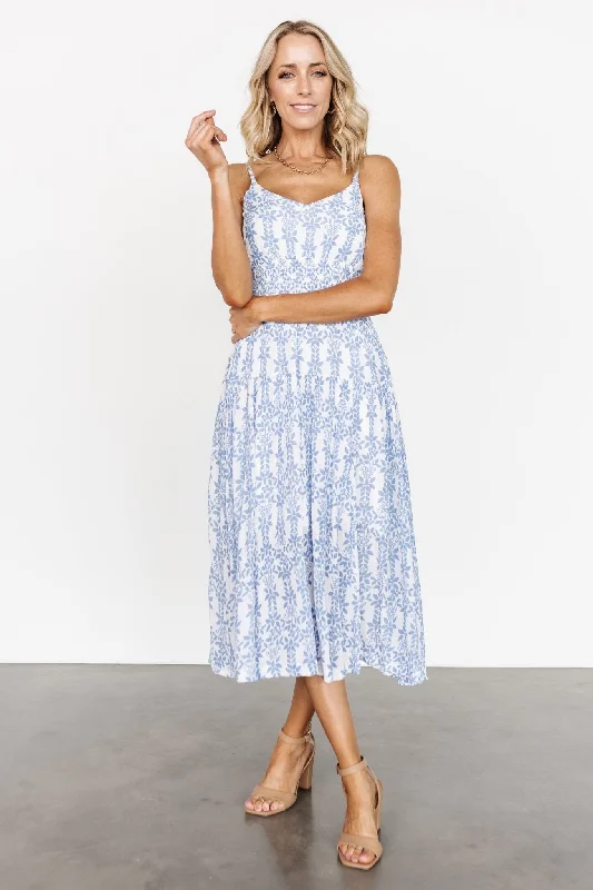 Thebes Tank Midi Dress | Blue Print Strapless midi dresses