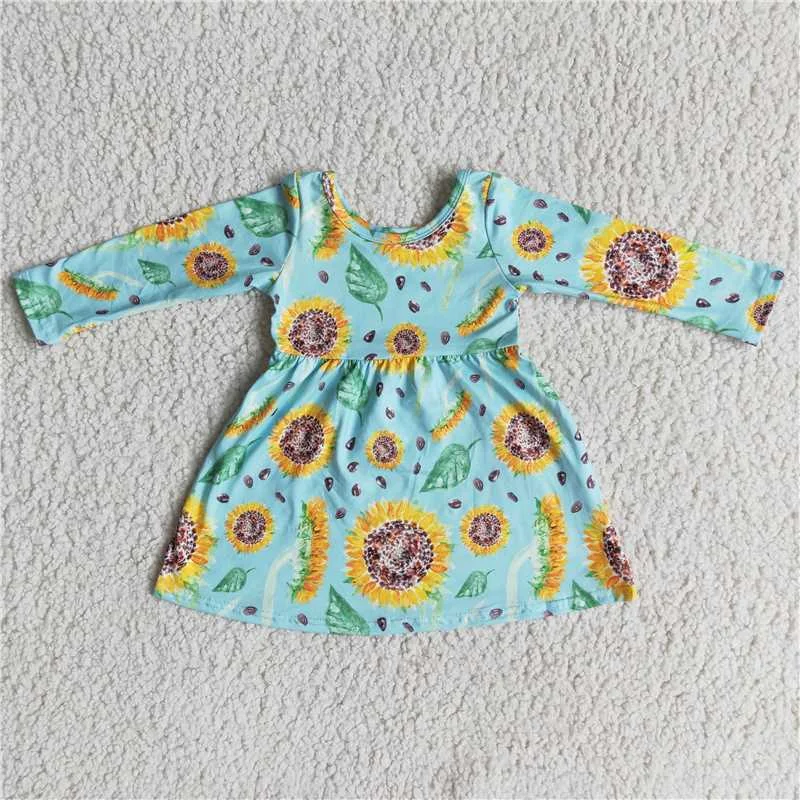 6 A1-13 1pcs blue sunflower girl's dress Sexy unclassified dresses