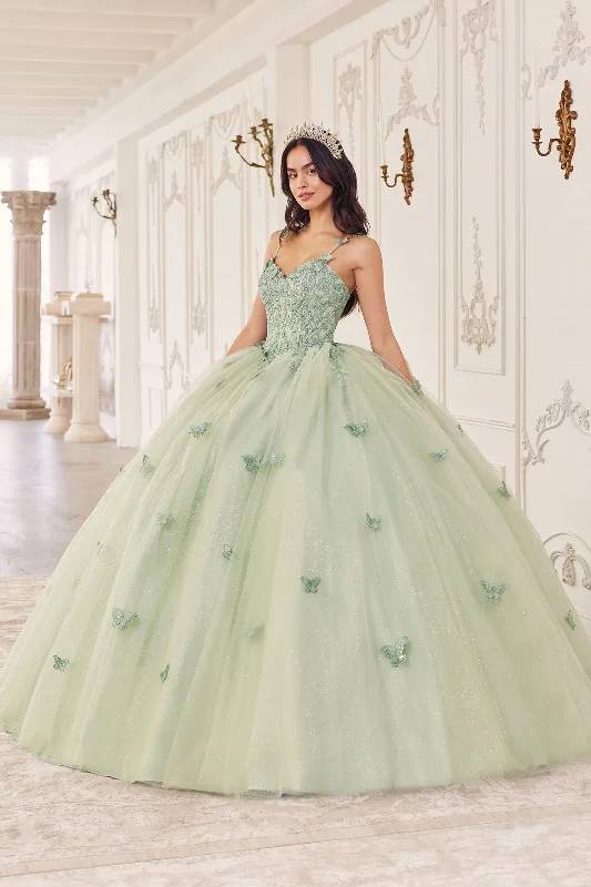 3D Butterfly Applique Sleeveless Ball Gown by Ladivine 15718 Budget-friendly unclassified dresses