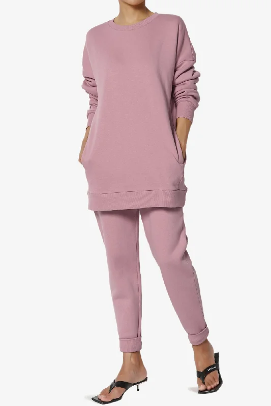 Accie Fleece Pullover & Jogger Set PLUS Neutral tone unclassified dresses