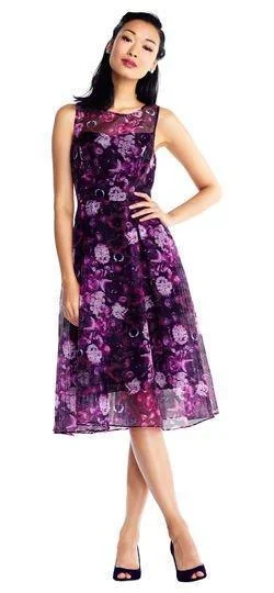 Adrianna Papell - Printed A-line Organza Dress AP1D101885SC Street style unclassified dresses