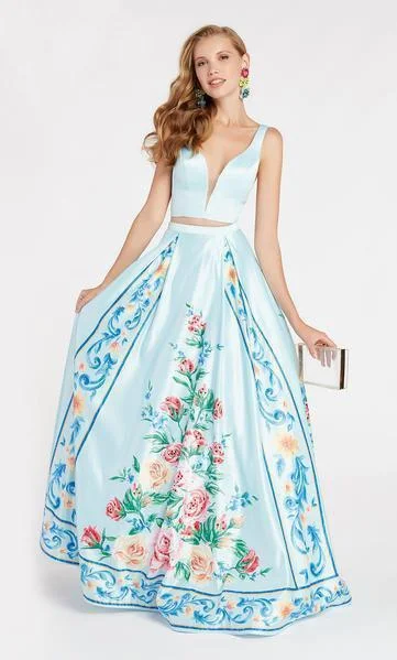 Alyce Paris 60421 - Hand Painted Two Piece Satin A-line Dress Club unclassified dresses