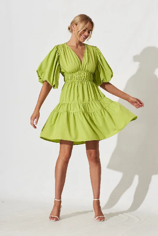 Amarini Dress In Lime Green A-line unclassified dresses