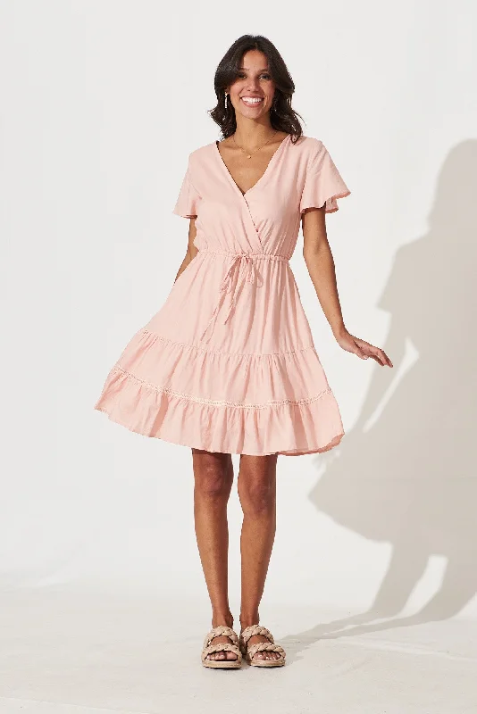 Aquarius Dress In Blush Linen Blend High-low unclassified dresses