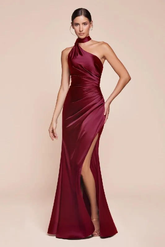 Cinderella Divine -7454 One Shoulder Satin Sheath Dress Everyday wear unclassified dresses